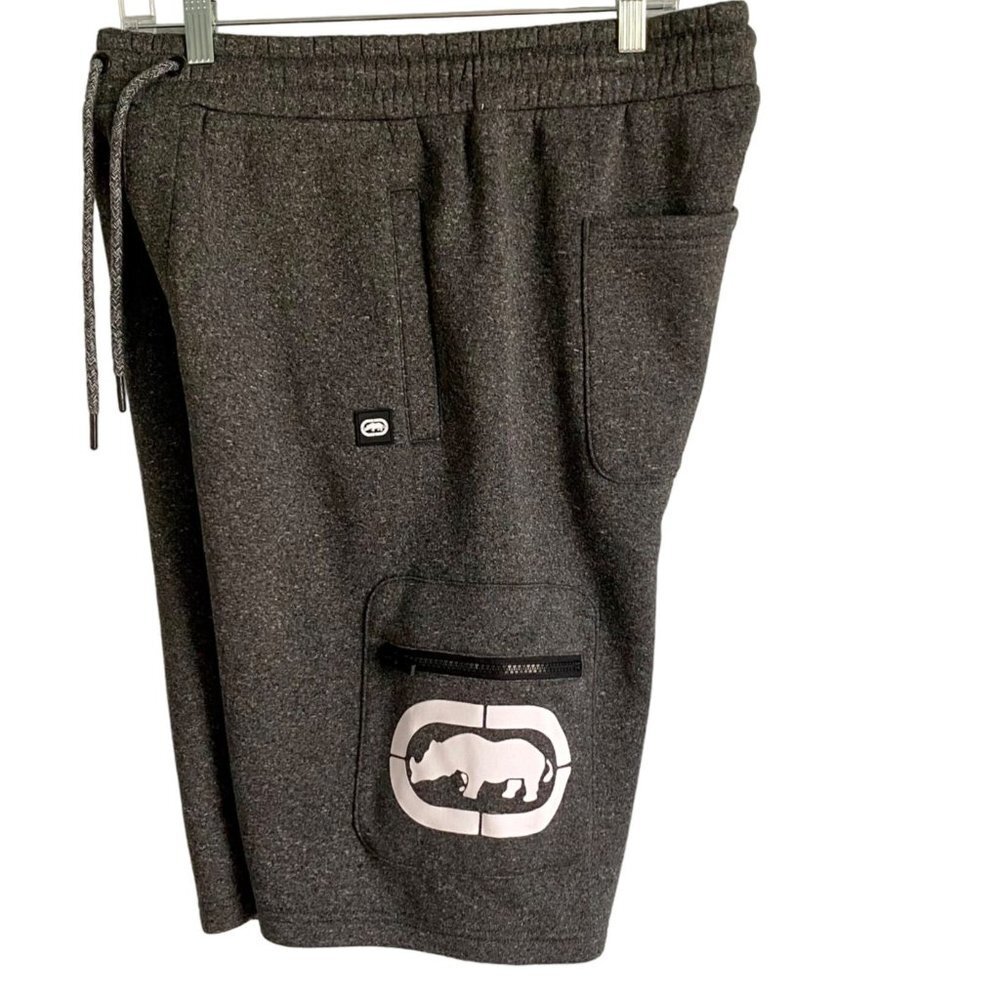 ECKO Unlimited Gray Fleece Relaxed Fit Men's Cargo Shorts Medium NEW
